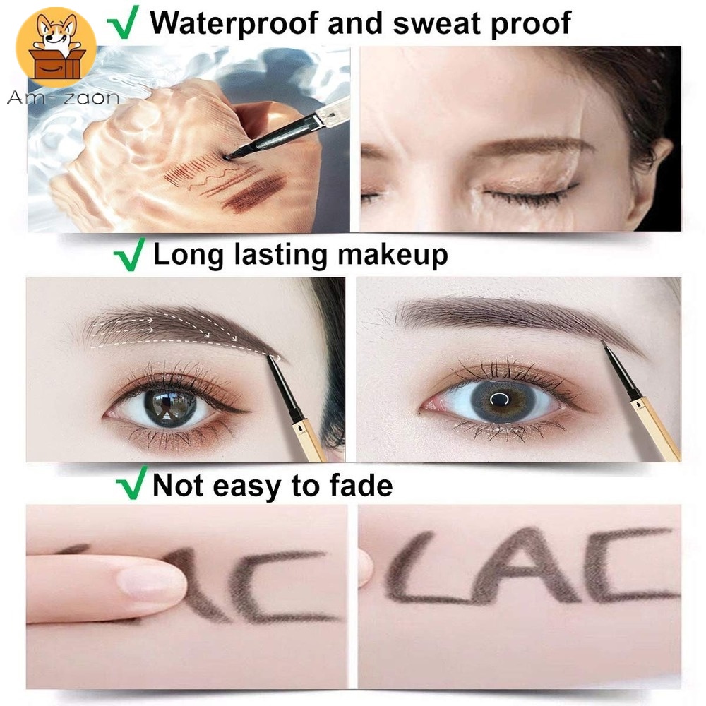 Chì Kẻ Lông Mày Hai Đầu Tam Giác Siêu Mịn Lâu Trôi Không Thấm Nước 5 Màu Tùy Chọn