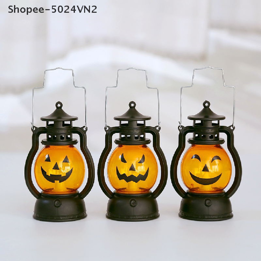 [Mới &amp; Halloween &amp;] Đèn Dầu Bóng LED Hình Quả Bí Ngô Ma Trang Trí Tiệc Halloween Cho Bé