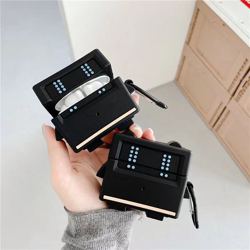 Vỏ Bảo Vệ Hộp Sạc Tai Nghe bluetooth Không Dây Airpods 3/1/2 pro Bằng Silicon Họa Tiết Hoạt Hình robot 3D Dễ Thương