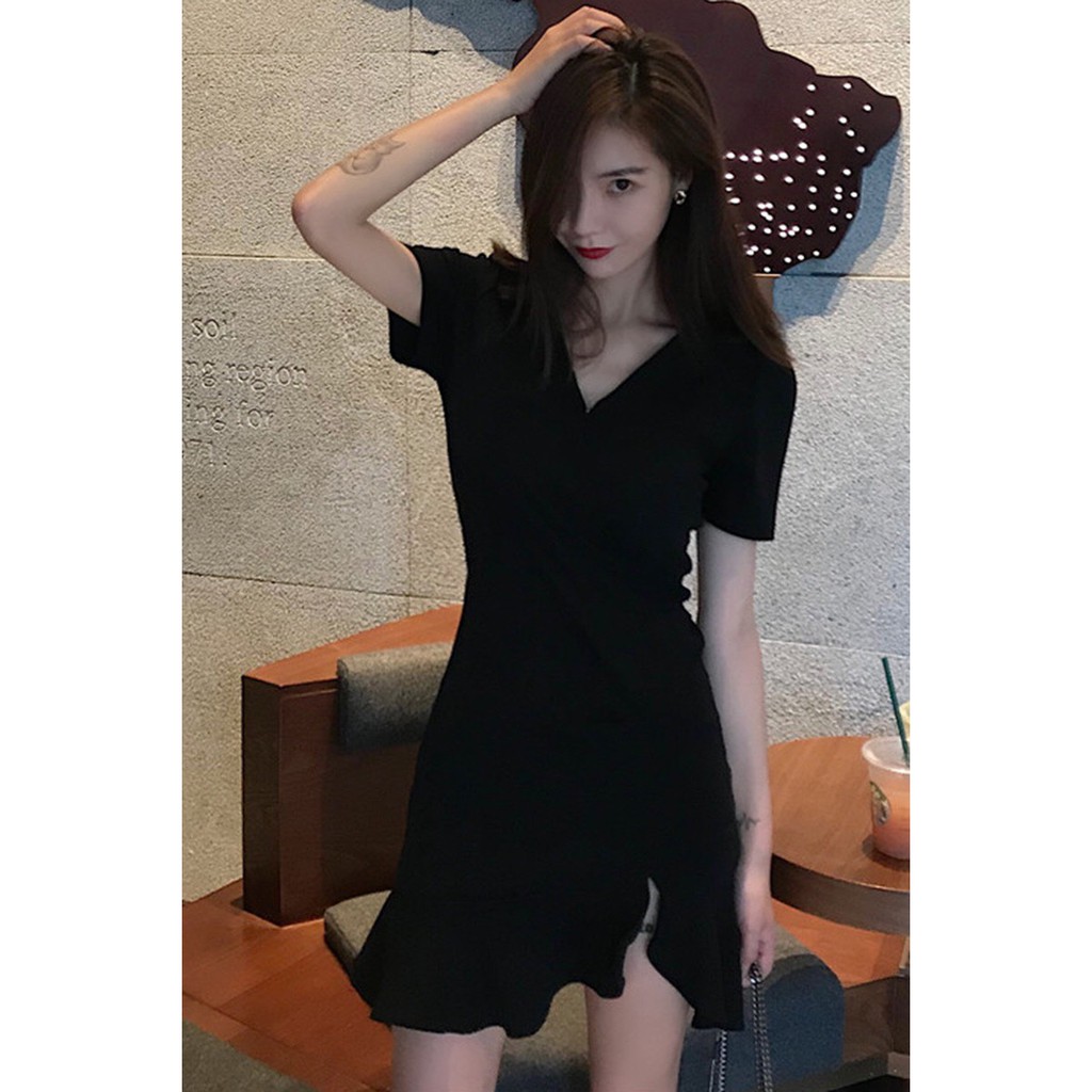 Đầm nữ dáng ôm body xòe đuôi cá xẻ đùi sexy phong cách dự tiệc ulzzang - Roxie | BigBuy360 - bigbuy360.vn
