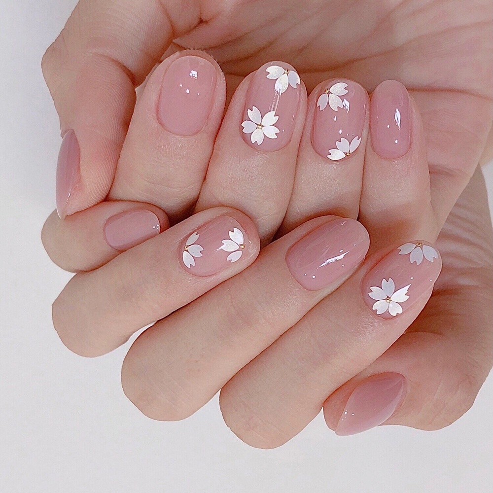 Phụ Kiện Kim Sa Hình Cánh Hoa Anh Đào Đính Kim Sa Trang Trí Móng Tay Nghệ Thuật
