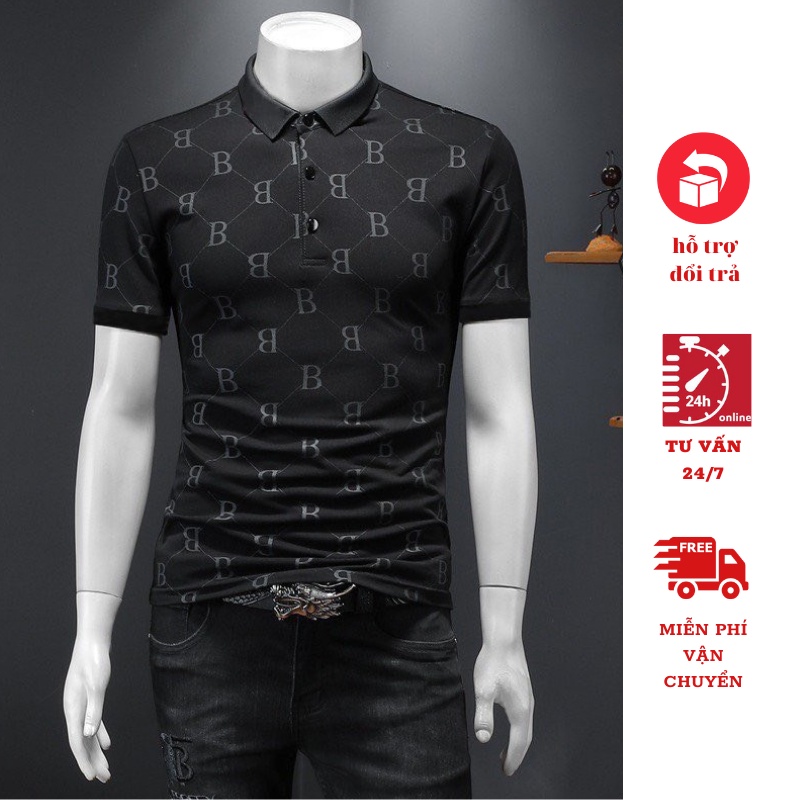 Áo thun nam POLO đẹp thiết kế vải cá sấu cotton cao cấp ngắn tay có cổ cao cấp