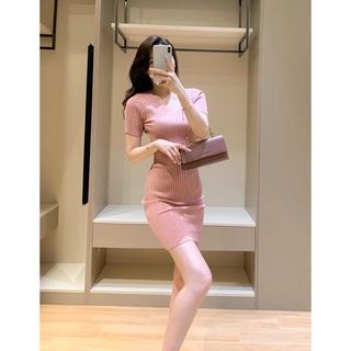 [MEILI] Đầm len ôm body tôn dáng có chất thun