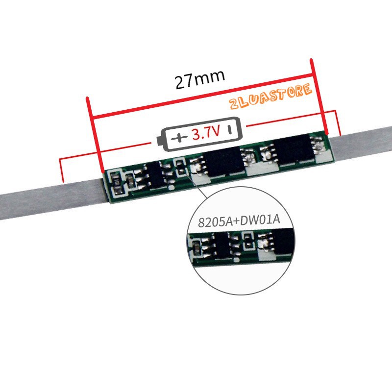 Mạch sạc và bảo vệ pin 1S-3.7V 2A-3A-6A-9A-12A hàn kẽm sẵn