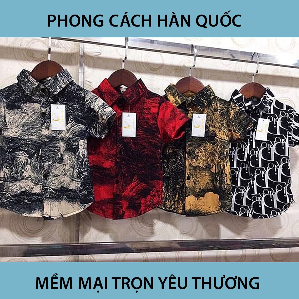 [TOPSALE 5/5] Áo sơ mi cho bé trai 8-35kg - Chất lụa siêu mát, mềm mại, an toàn với làn da - Quần áo bé trai Hàn Quốc HC