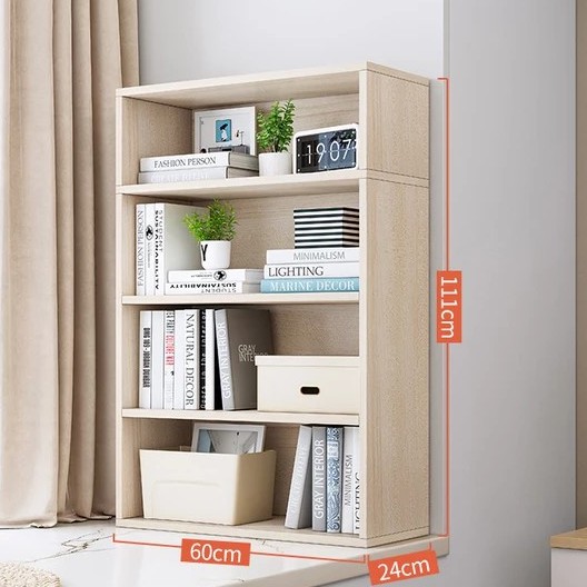 Kệ sách gỗ 4 tầng chiều dài 24cm chiều rộng 60cm và chiều cao 111 cm gỗ  dày dặn chắc chắn