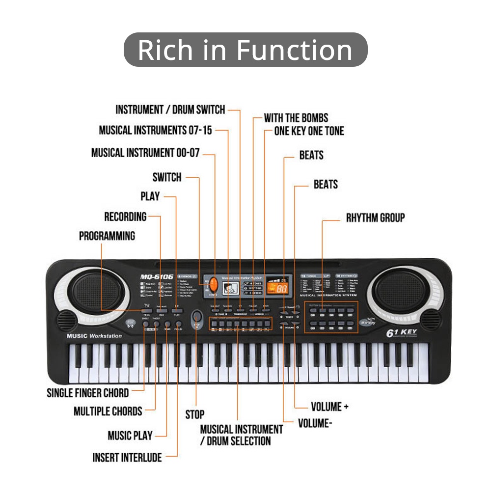 Đàn organ điện 61 phím có Mic cho bé