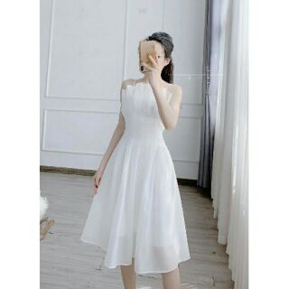 Đầm 2 dây xốp xòe phồng dịu dáng nữ tính