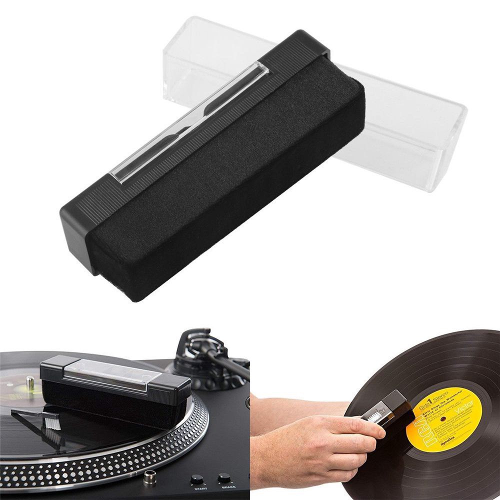 Bộ dụng cụ làm sạch bụi bẩn đĩa than phono vinyl chống tĩnh điện , có kèm cây cọ đầu kim và chổi quét máng, Binvu AUDIO