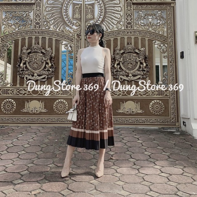 Chân Váy Nữ Xếp Ly Dáng Dài Kết Hợp Họa Tiết Cao Cấp QC Freeship,Chân Váy Xòe Chữ A Xu Hướng Lưng Cao Thời Trang Nữ Tính | BigBuy360 - bigbuy360.vn