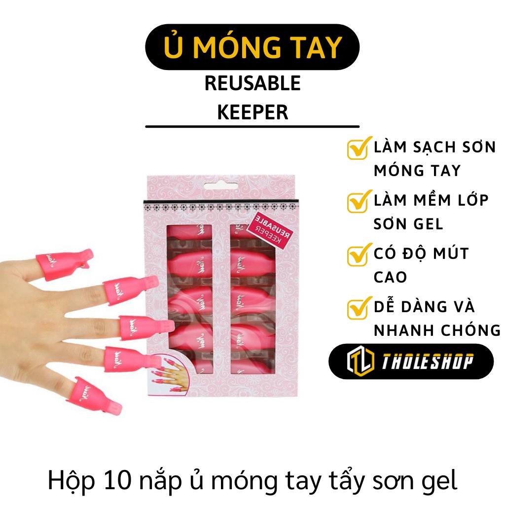 Kẹp Ủ Móng Tay - Bộ 10 Kẹp Nhựa Ủ Tháo Gel Sơn Móng Tay Dễ Dàng Và Nhanh 7323