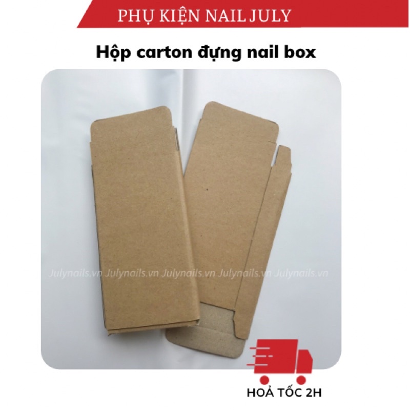 Hộp carton đóng nail box móng úp thiết kế , hộp đóng hàng nhỏ gọn