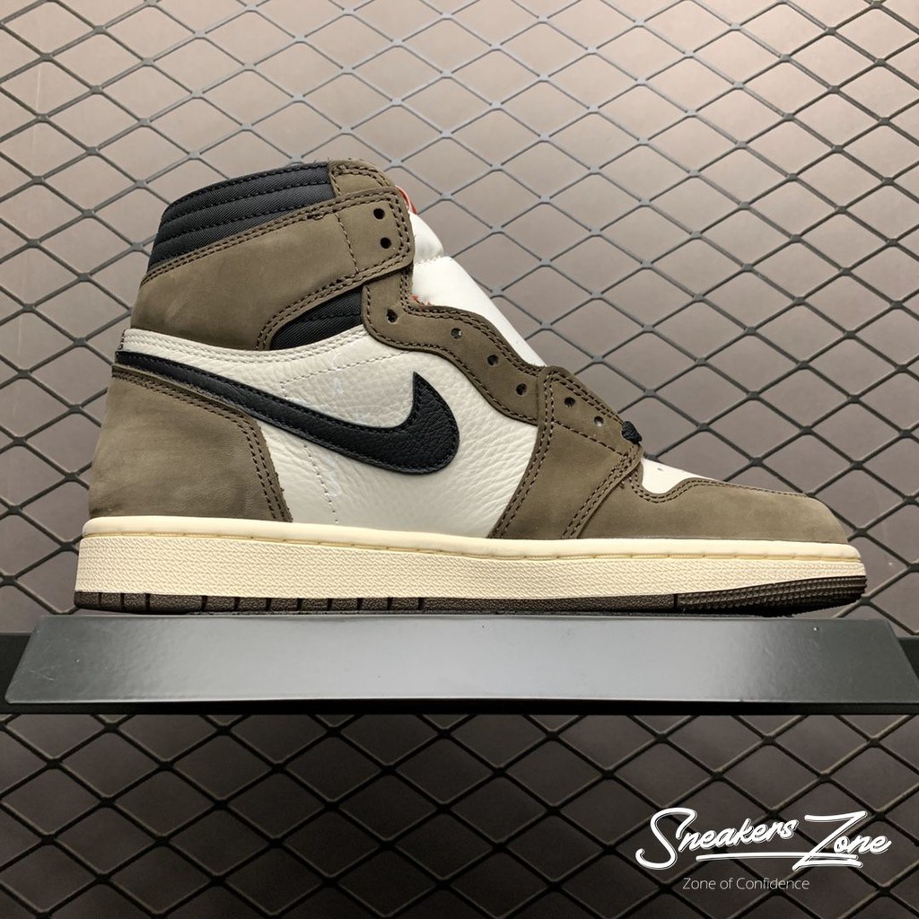 (FREESHIP+HỘP+QUÀ) Giày thể thao Sneakers AIR JORDAN 1 Retro High Travis Scott Xám nâu Cho Nam và Nữ