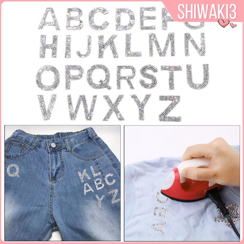 Set 26 Miếng Dán Ủi Quần Áo Hình Chữ Cái Đính Đá DIY Nhiều Màu Sắc