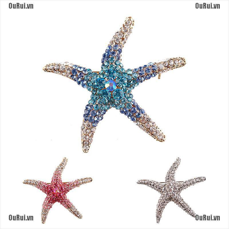 Ghim Cài Áo Hình Ngôi Sao Đính Đá 3 Màu Thời Trang