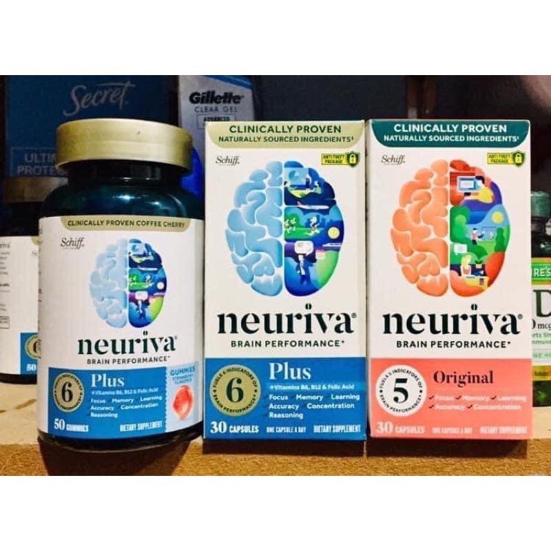 Nootropic Brain Support Supplement - NEURIVA Plus Strawberry Gummies (50 Count in a Bottle)