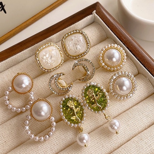 Set 5 Kẹp Tai Không Xỏ Lỗ Phong Cách Hong Kong Cá Tính Dành Cho Nữ
