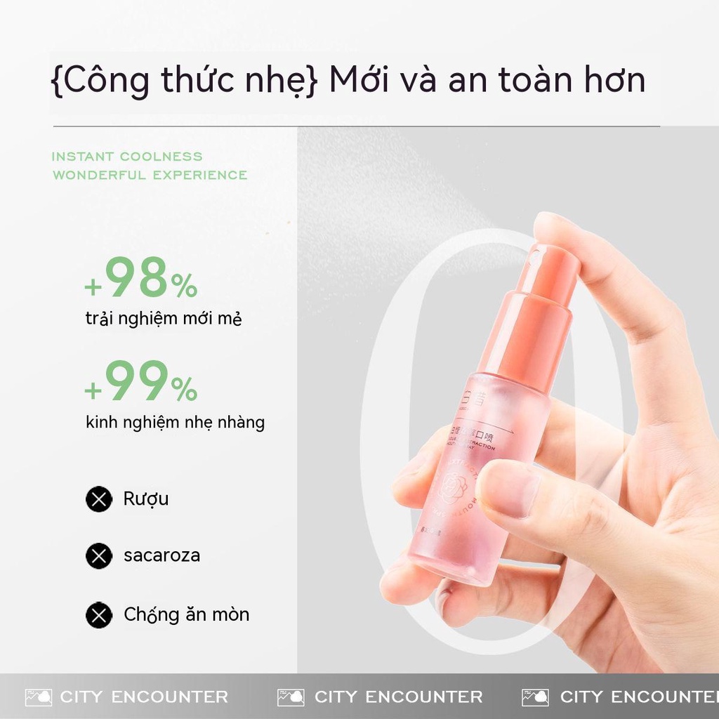 Ecoobix thở trong lành Xịt thơm miệng chất làm tươi loại bỏ hơi thở có mùi