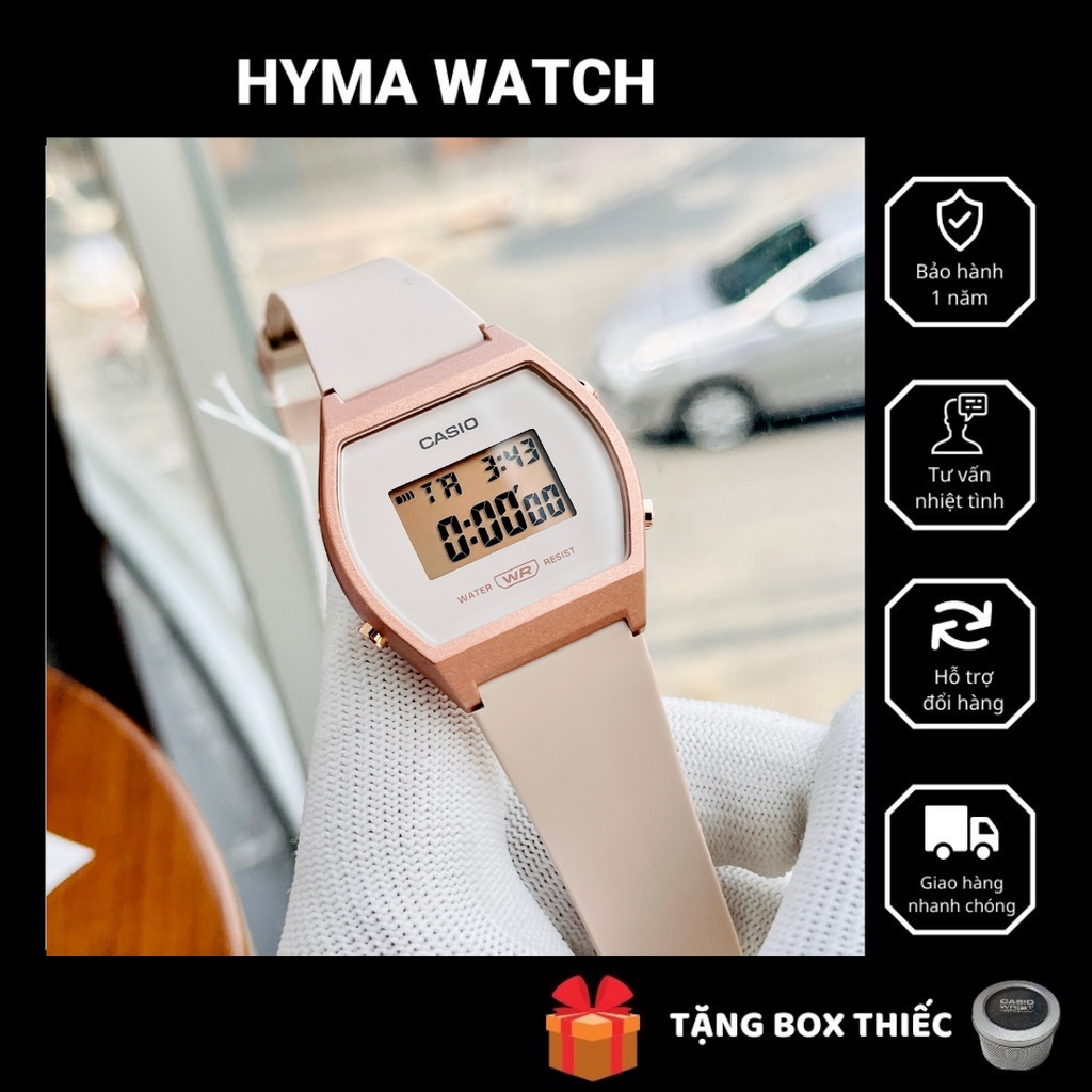 Đồng hồ nữ điện tử thời trang Casio LW204-4A màu trắng hồng Size 35mm chống nước Bảo hành 1 năm Hyma watch