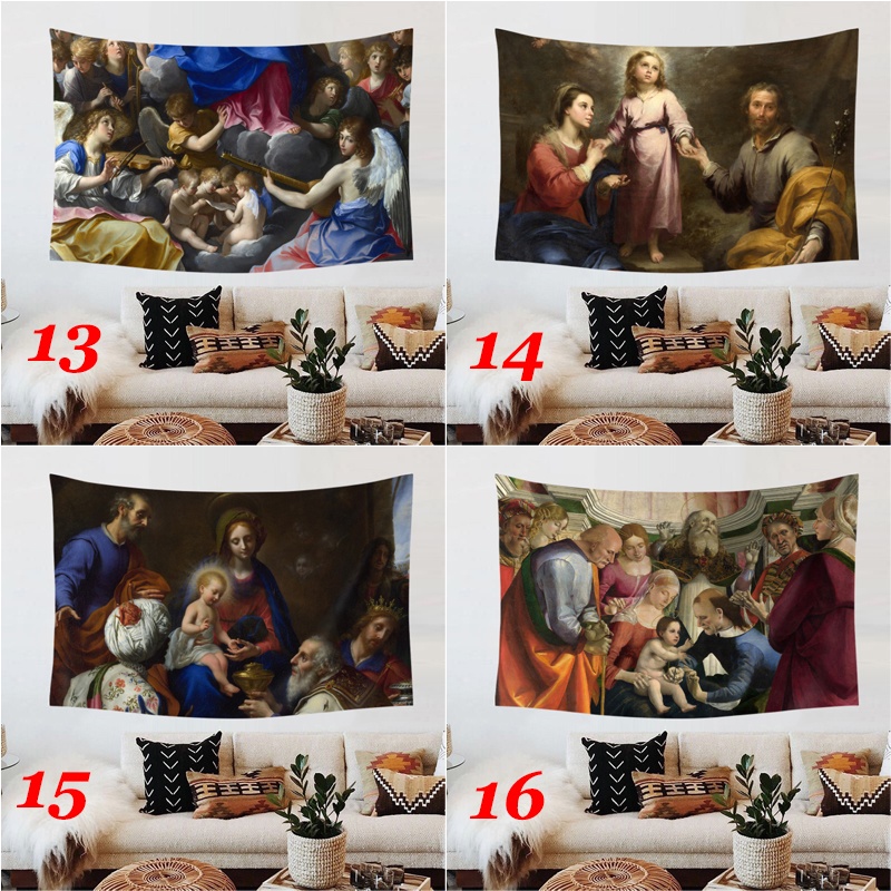 Thảm Treo Tường Trang Trí In Hình Chúa Jesus Kèm Kẹp Độc Đáo