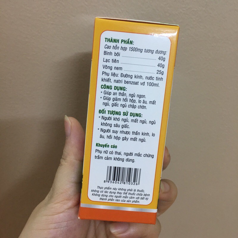 Siro Laroxen  Học Viện Quân Y - Hỗ Trợ Điều Trị Mất Ngủ