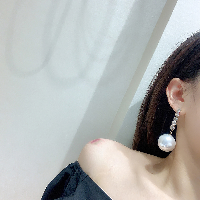✨Chuông BELLA✨Bông Tai Mạ Bạc 925 Đính Ngọc Trai Thời Trang Hàn Quốc