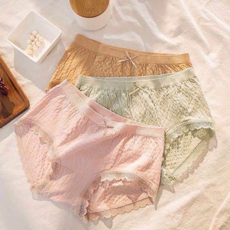 Quần Lót Nữ Cotton Dệt Kim 100% kháng khuẩn thoáng mát đính nơ xinh tôn vòng 3 gợi cảm SOMINO