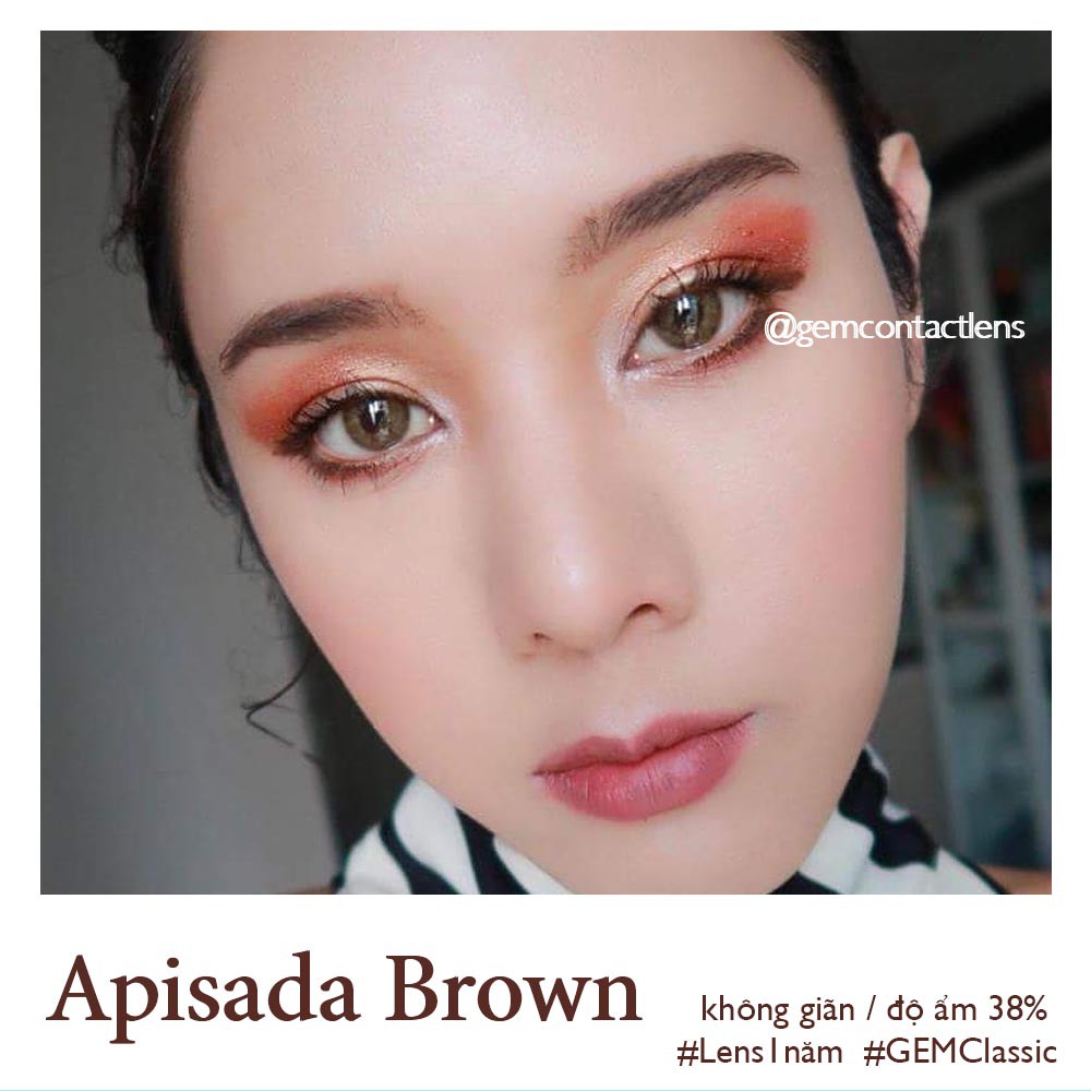 Áp Tròng APISADA BROWN - Hsd 6-8 Tháng, Lens Không Viền Không Giãn, Phù Hợp Trang Điểm Nhiều Phong Cách