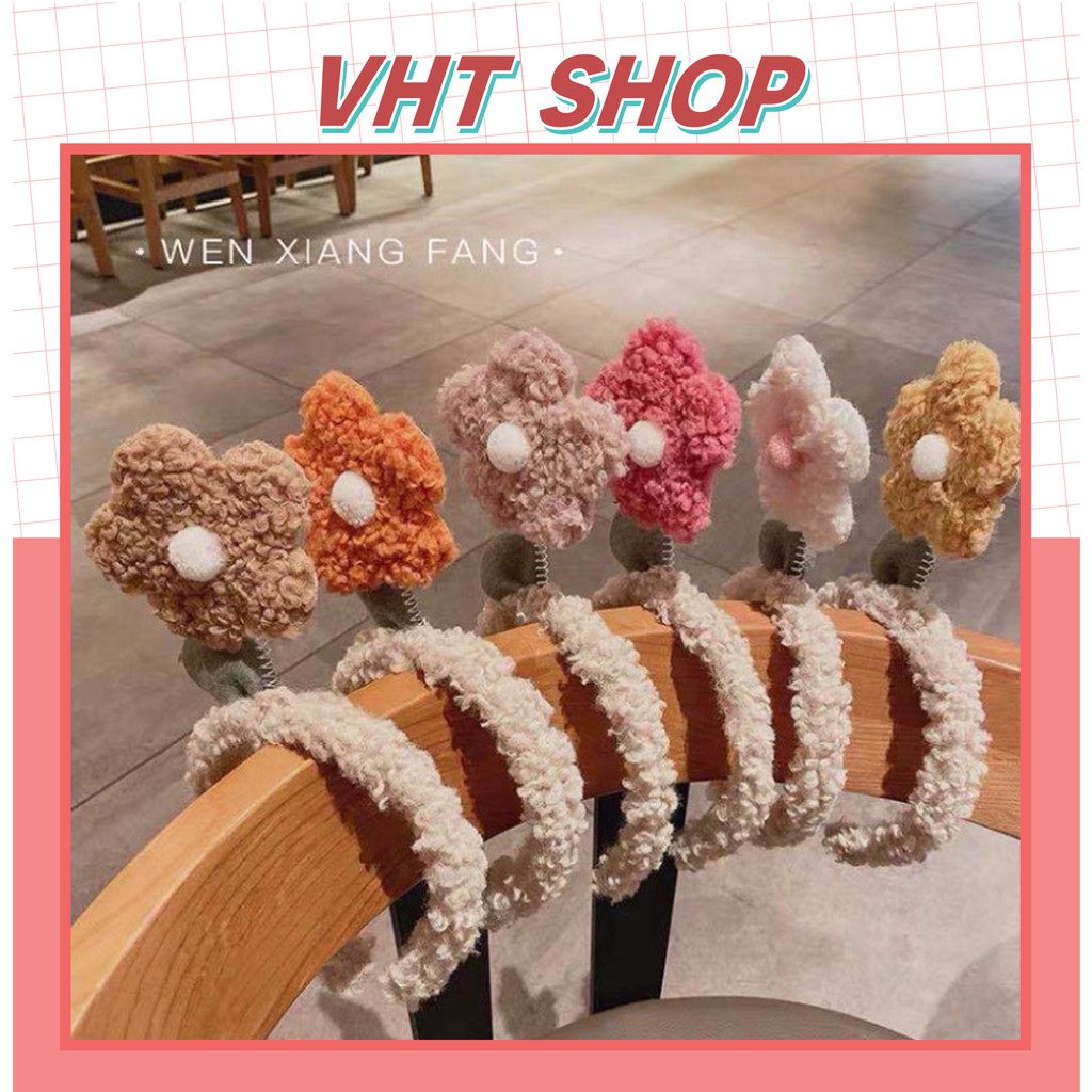 Bờm tóc cute, bờm tóc Hàn Quốc lò xo đu đưa gắn bông hoa xinh xắn - VHT SHOP