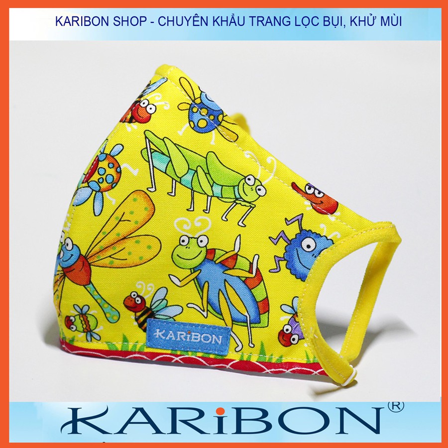 Khẩu trang Karibon cotton 8 lớp lọc size S / XS (cho trẻ em)