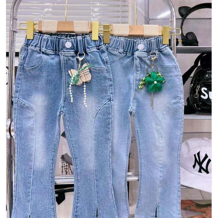 Quần Jean Bé Gái Ống Loe Sang chảnh chất đẹp 15-25kg
