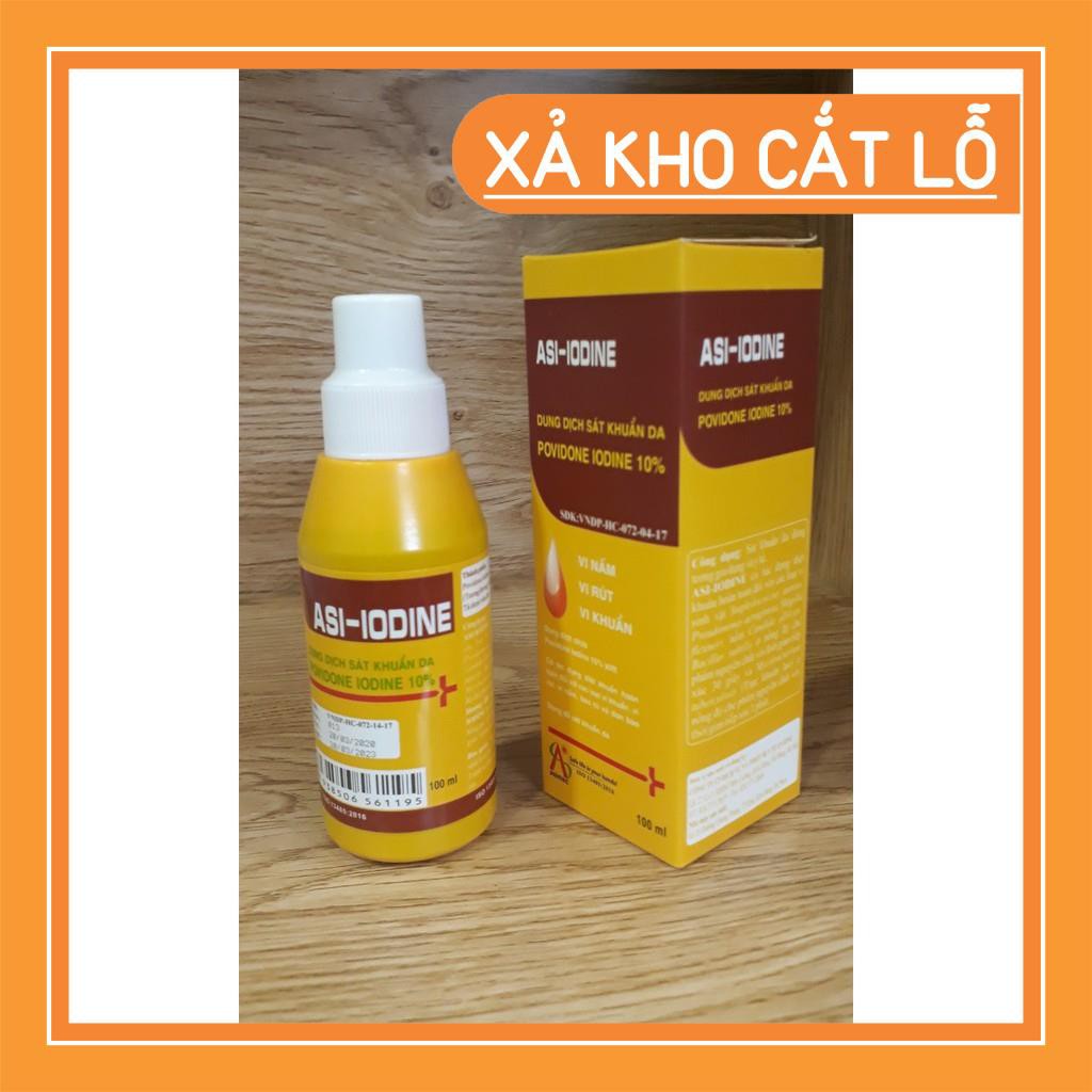 [GIÁ TỐT] ASI-IODINE 100ml (POVIDONE - IODINE 10%) Dung dịch sát khuẩn vết thương