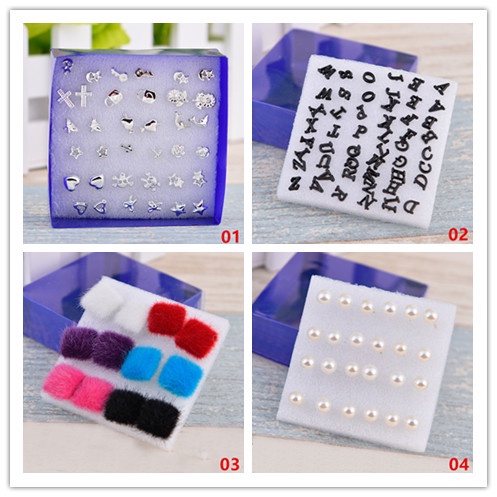 Set khuyên tai nhựa mini thời trang đơn giản