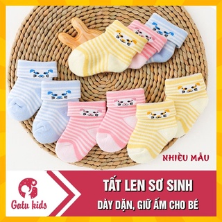 Set 5 Đôi Tất len sơ sinh cao cổ cho bé (0- 3 tháng)