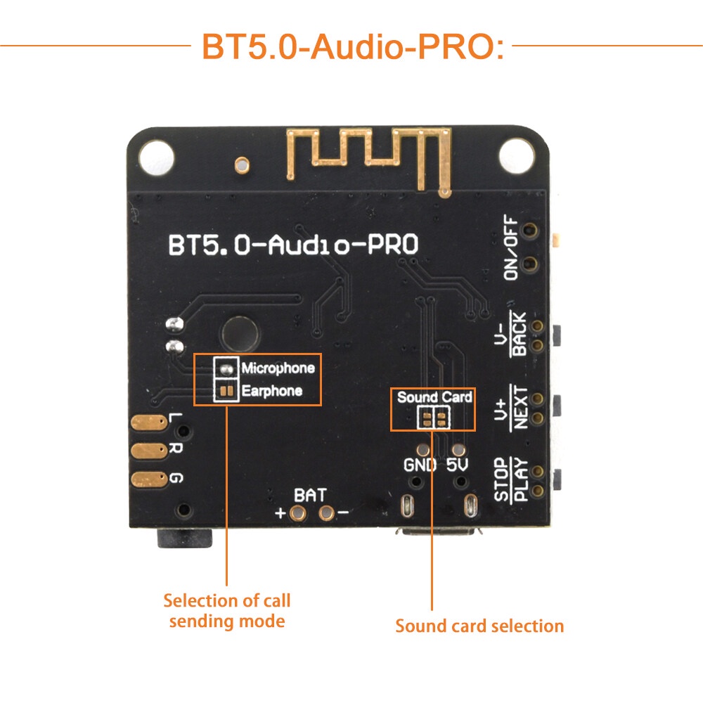 AIDEEPEN Mô-đun Thu Âm Thanh Bluetooth 5.0 Diy Có Vỏ Bt 5.0-audio