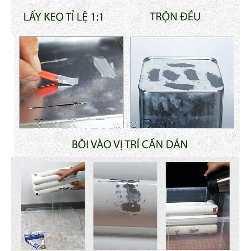 Keo dán kim loại Epoxy chịu nhiệt 300 độ C siêu cứng, siêu bền