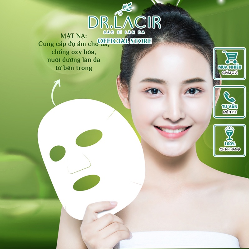 Mặt nạ da cá hồi cấp ẩm và siêu trắng mịn mướt La'luxxy DR.LACIR hộp 3 miếng DR13