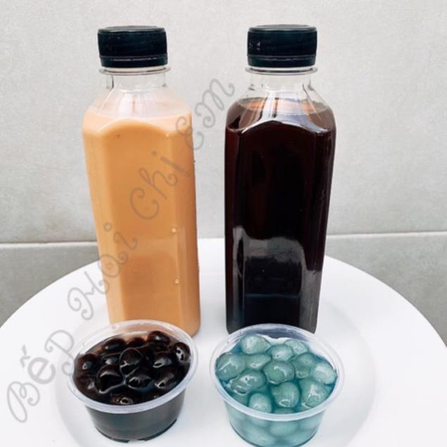 Chai nhựa trà sữa vuông 330 ml kèm nắp fi 30  - NHỰA AN SƯƠNG