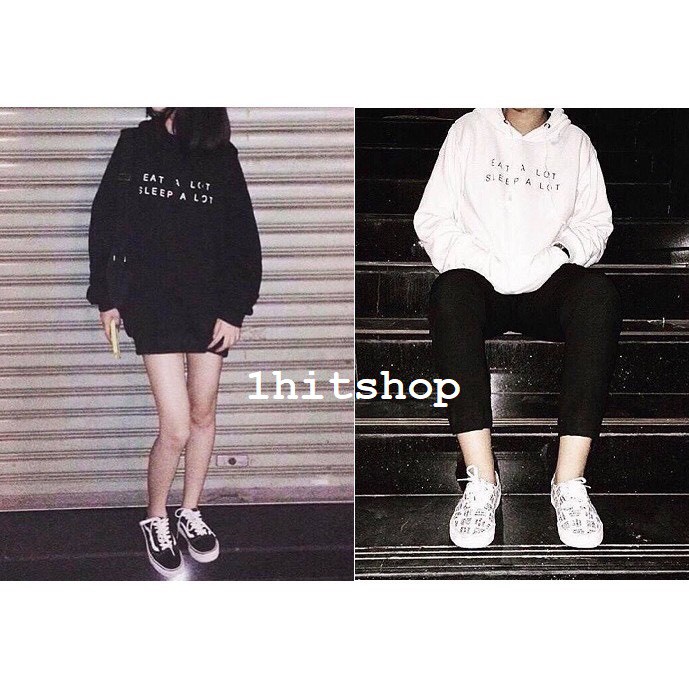 1hitshop Áo HOODIE EAT A LOT SLEEP A LOT UNISEX | BigBuy360 - bigbuy360.vn