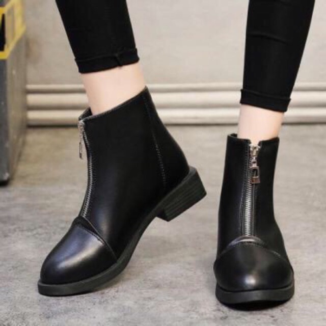 Bốt nữ cổ lửng phong cách hàn 7077