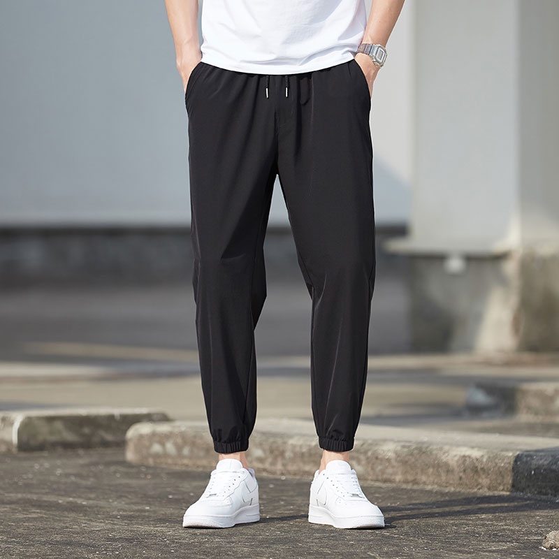 Quần Dài Bằng Lụa Mát Thiết Kế Mỏng Kiểu Dáng Đơn Giản Thời Trang Mùa Hè Cho Nam Size M-4XL