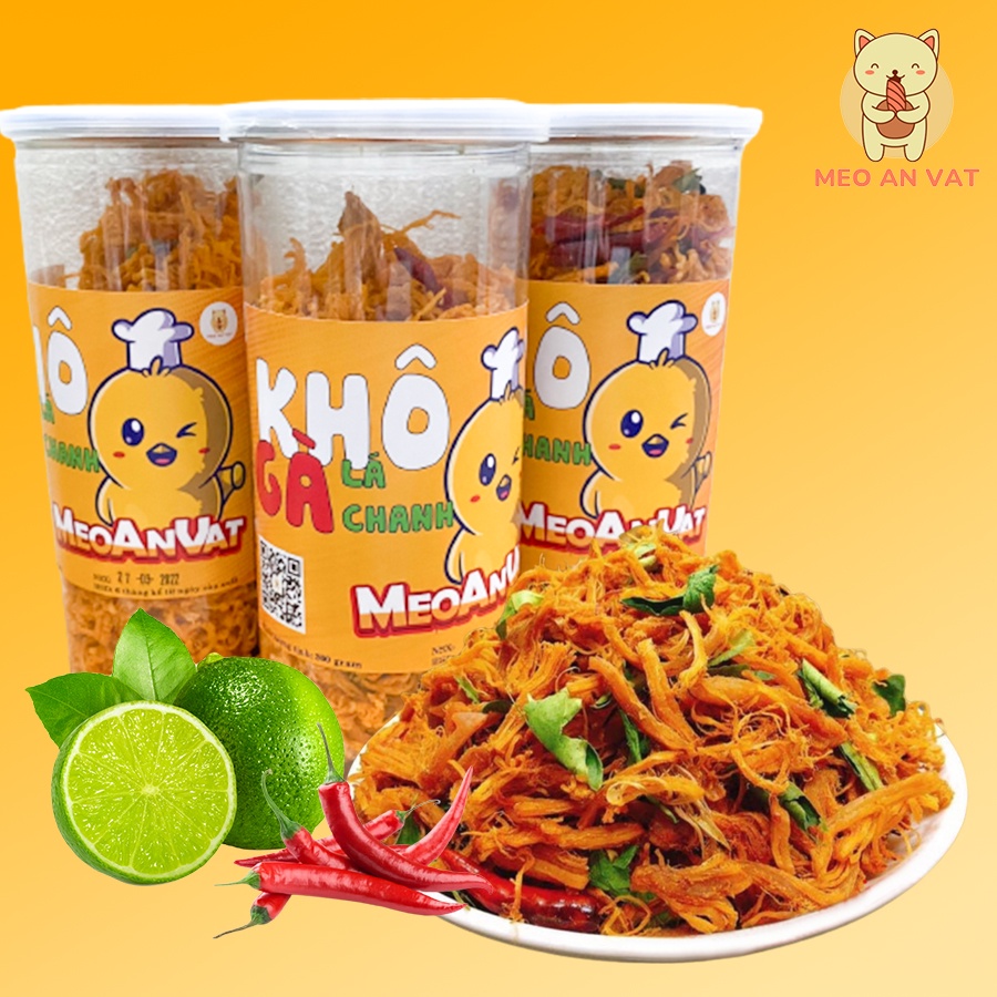 Khô gà lá chanh 300g MÈO ĂN VẶT 88 - Đồ ăn vặt Hà Nội