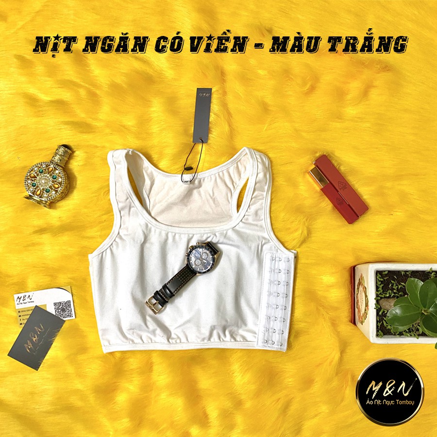 Áo Nịt ba lỗ ngắn có viền loại gài dành cho tomboy,sb - Áo nịt ngực ba lỗ lửng loại gài - áo nịt tomboy M&N