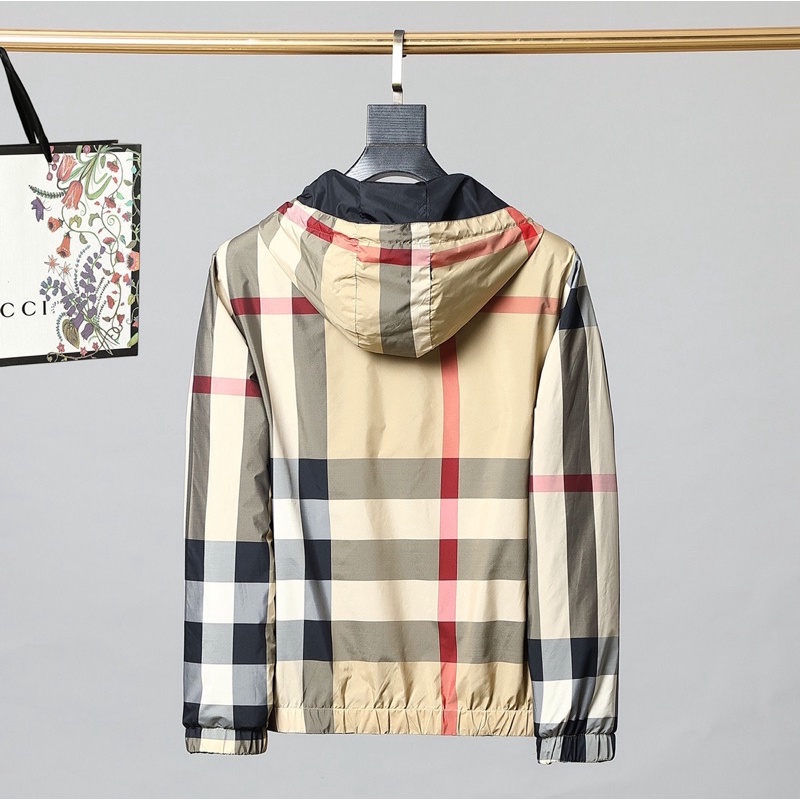 Áo khoác gió nam có mũ thương hiệu Burberry BBR thiết kế có thể mặc được hai mặt