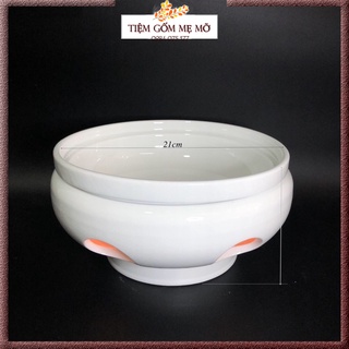 Bát hâm nóng thức ăn Bếp đun nóng thức ăn bằng cồn/nến size to gốm sứ Bát Tràng