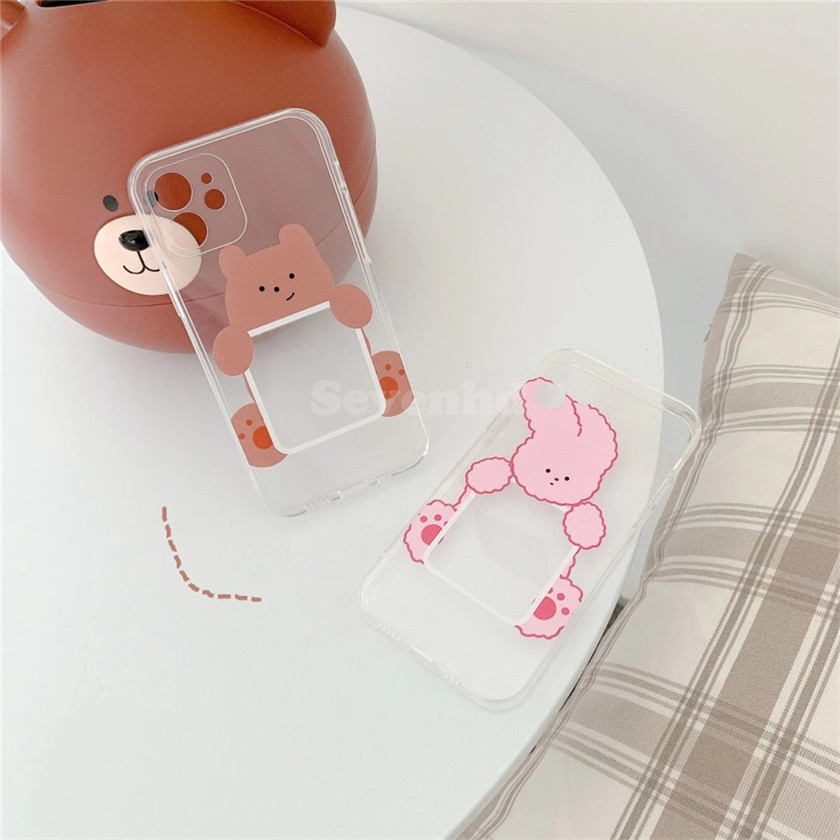 👏Ready Stock🎀 IPhone 12 Pro Max 12 Mini SE2020 11 Pro Max X XR XS Max 8 7 6 6s Plus Phone Case Can Put Photo Stickers Couple Cute Transparent Soft Case Protective Cover