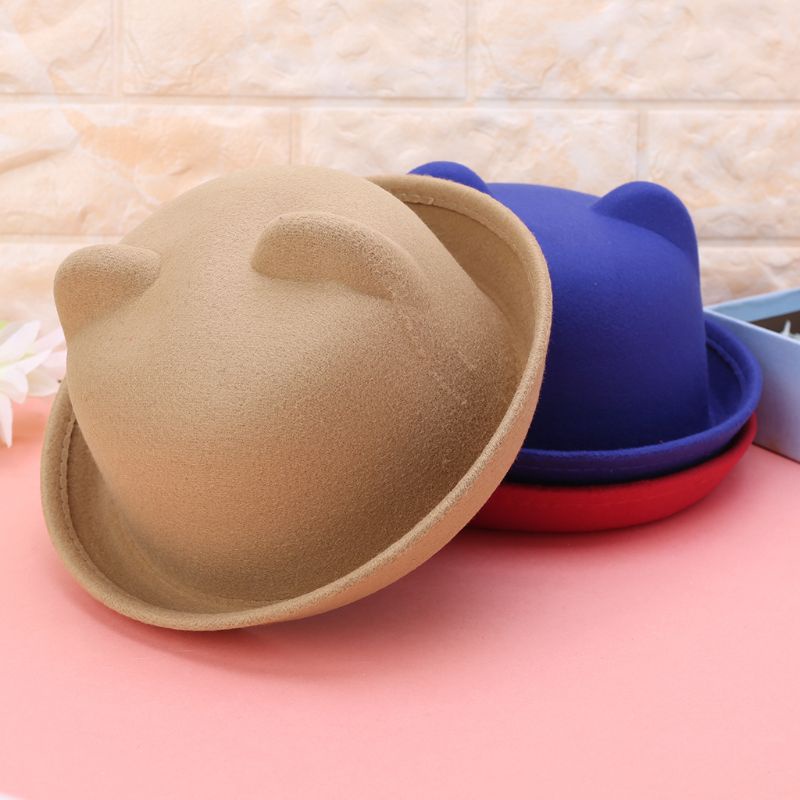 Youyo Mũ Fedora Len Lông Cừu Tai Mèo Thời Trang Unisex Cho Mẹ Và Bé