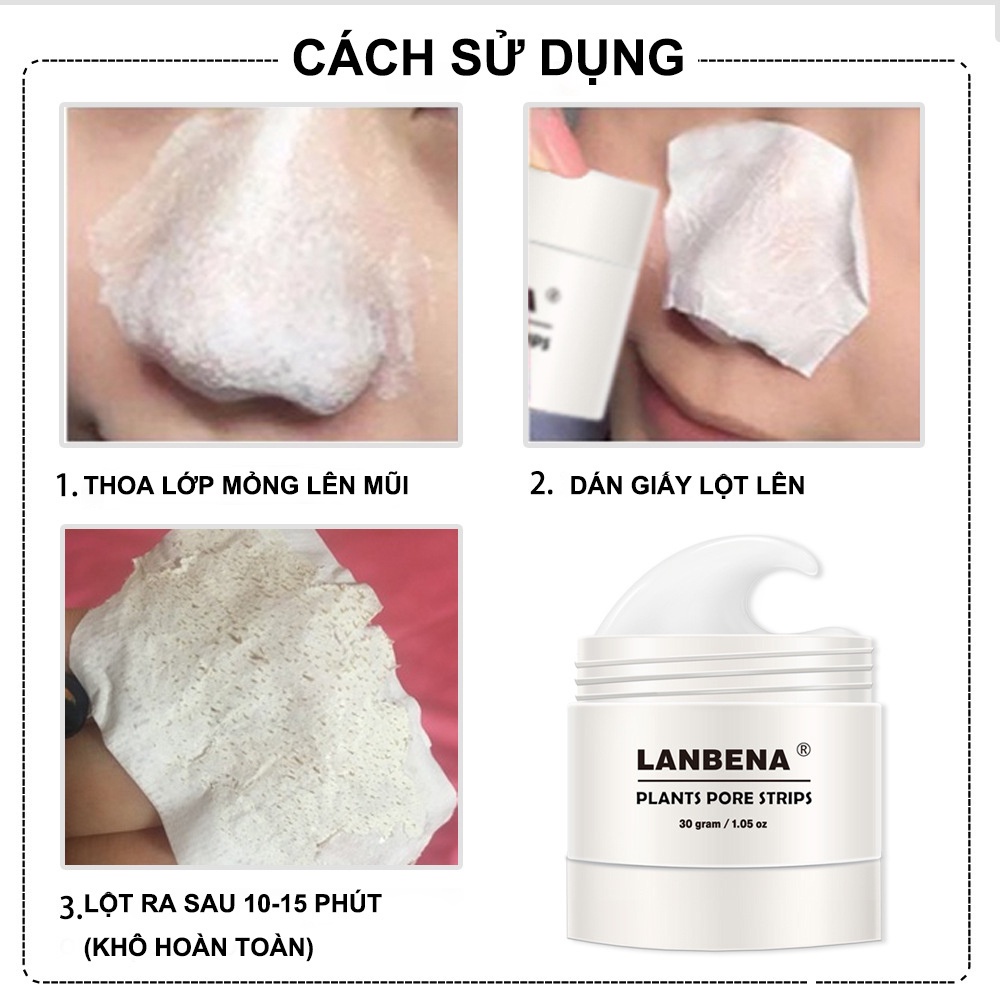 Nạ Loại Bỏ Mụn Đầu Đen Lột Hiệu Quả LANBENA