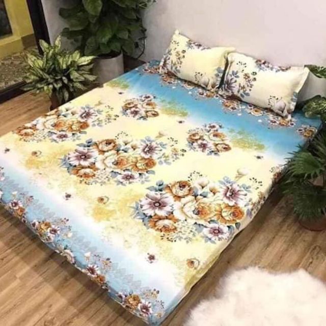 Bộ  ga  5 món (MẪU  hoa biển  xanh  )