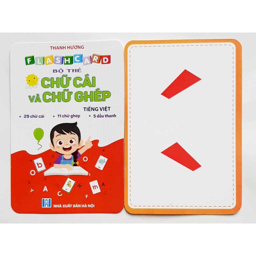 Bộ thẻ học thông minh flashcard chữ ghép và chữ cái cho bé học tiếng việt dày màu đẹp